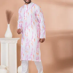 ROOTED LIBAAS Ombre Dyed Mandarin Collar Straight Kurta With Pyjamas image 5