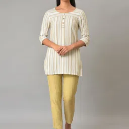 AURELIA Striped Kurti with Trousers image 5