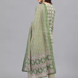 KASHEEDA Ethnic Motifs Printed Thread Work Pure Cotton Kurta with Trousers & Dupatta image 4