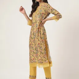 Divena Floral Printed Lace Straight Kurta With Trouser & Dupatta image 5