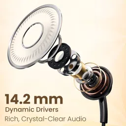 portronics Conch Sigma C in Ear Type C Wired Earphones,in Line HD Mic,14.2mm Driver Wired Headset image 5