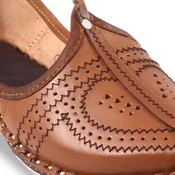 Apratim Men Textured Laser Cut Mojaris image 5