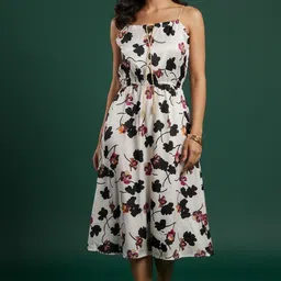 gromint Women A-line White Midi/Calf Length Dress-picture-31