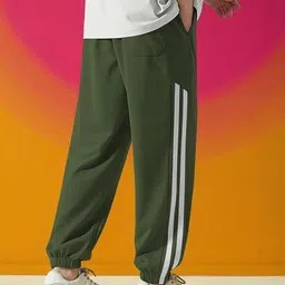 nivedanm Men Self Design Green Track Pants image 2