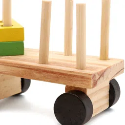 toyful Wooden Geometric Shapes Train Toy for Kids | Train Stacking Tower Toy image 5