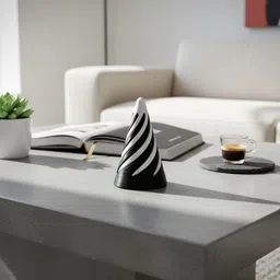 stem-ed 3D Printed Spiral Cone Fidget Toy, Black and White, Optical Illusion Design image 5