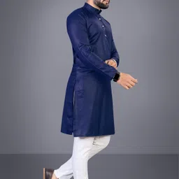 tara global Men Solid Cotton Blend Straight Kurta image 2