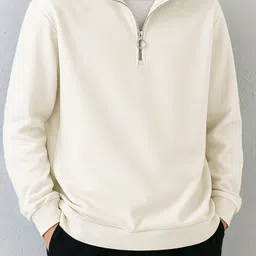 jump cuts Men Full Sleeve Solid Sweatshirt image 2