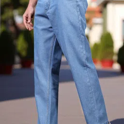 zaysh Men Loose Fit Mid Rise Light Blue Jeans image 3