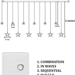 aultis 112 LEDs 3 m Yellow Flickering, Steady Star Rice Lights image 3