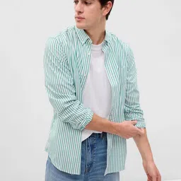 otus Men Slim Fit Striped Spread Collar Casual Shirt-picture-18