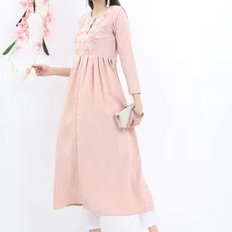 Vishudh Floral Yoke Design Gathered Or Pleated Kurta image 5