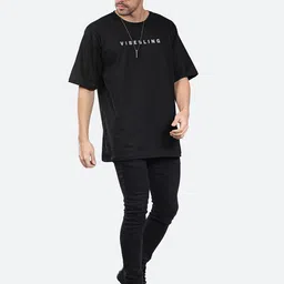 Mad Over Print Typography Printed Cotton Oversized T-shirt image 5