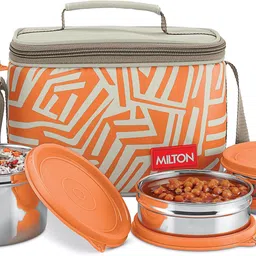 milton DELICIOUS COMBO Stainless Steel Lunch Pack With Bag 4 Containers Lunch Box image 2
