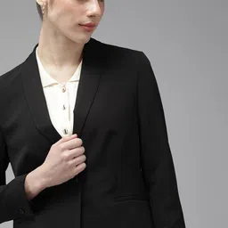 van heusen Women Solid Single Breasted Formal Blazer-picture-29