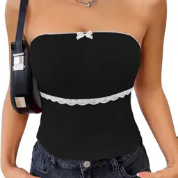 tivante Casual Sleeveless Self Design Women Black Top-picture-19