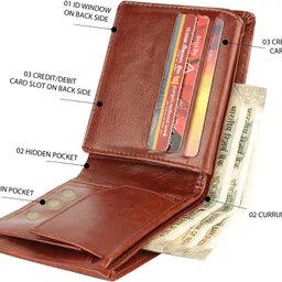 vizodo Men Casual, Trendy, Formal, Evening/Party Brown Artificial Leather Wallet - Mini image 4