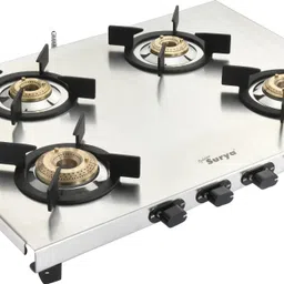 golden surya ISI Certified, 4 Burner Gas Stove, | Heavy Duty Stainless Steel Frame | PNG Use Stainless Steel Manual Gas Stove-picture-14