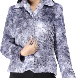 fashionfluent Rabit Fur Self Design Coat For Women image 4