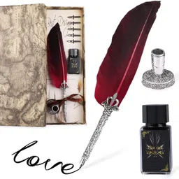 levin Feather Pen Set Calligraphy Pen Set Writing Quill Ink Dip Pen Black Calligraphy-picture-12