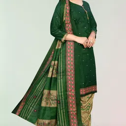 rajnandini Cotton Blend Printed Readymade Salwar Suit Ready to Wear Printed Kurta, Patiala & Dupatta Set image 3