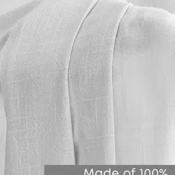 LINENWALAS Happy Sleeping 2 Pcs White Cotton Sheer Window Curtains image 5