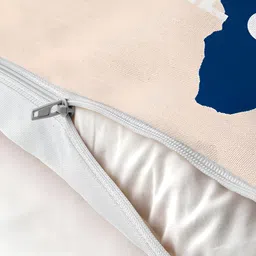 AEROHAVEN Blue & Peach-Coloured 5 Pieces Abstract Square Cushion Covers image 4