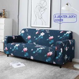 little lit Cotton Floral 3 Seater Sofa Cover image 2