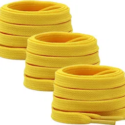 Khitoliyas Premium 3 Pairs of Flat Shoe Laces 120 CM Shoelaces for Everyday Sneaker Yellow Shoe Lace-image-77