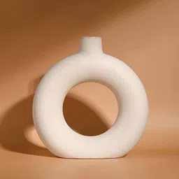 PUREZENTO White Solid Donut Shaped Flower Vases image 5