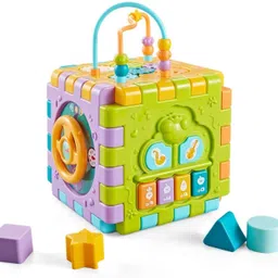 6 in 1 Activity Cube Toy Educational Learning Cube with Music Activity Center-image-19