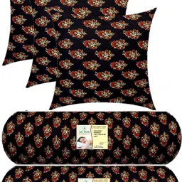 actos 3 Cushion And 2 Microfibre Floral Bolster Pack of 5-picture-35