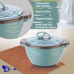 blu bel Brook Classic Insulated Inner Stainless Steel Casserole (700ml, 1300ml, 2000ml) Pack of 3 Thermoware Casserole Set image 4