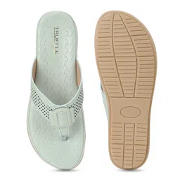 Truffle Collection Textured Open Toe Flats image 5