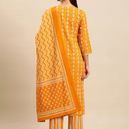 Sangria Women Ethnic Motifs Printed Pure Cotton Kurta with Trousers & With Dupatta image 2