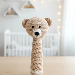 mynamo Handmade Crochet Teddy Bear Baby Rattle - 20 cm-picture-11