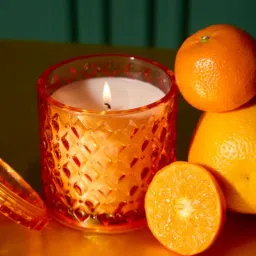 yasu - every scent is a story Pumpkin- Citrus Splash 7Oz Scented Jar Candle (Peach)-picture-26