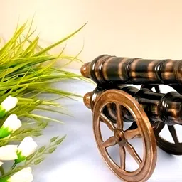 apka mart Bronze-Toned & Black Cannon Curio Showpiece image 4