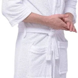 comfortlooms White, Maroon Free Size Bath Robe image 3