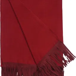 muffly Solid Wool Blend Women Maroon Stole image 4