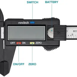 prl traders Digital Vernier Caliper Caliper 0–150 mm/0–6 inch Metric/Imperial Dual Reading Electronic Aero Space Digital Vernier Digital Caliper (0-150 mm) Electronic Digital Vernier Caliper with Extra Large LCD Screen Paquimetro Micrometer With Box, 150mm (0 - 6 Inches) Metric or Imperial Dual Reading, Fine Adistment Roller, Hardened Stainless Steel, Four Measurement Functions, Inch/Fractions/Millimeter Conversion digtal calipr Digital Caliper Digital Caliper (150 mm mm) Digital Vernier Caliper Caliper 0–150 mm/0–6 inch Metric/Imperial Dual Reading Electronic Aero Space Digital Vernier Digital Caliper (0-150 mm) Digital Caliper image 4