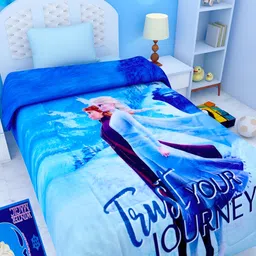 Athom Living Kids Blue & White Cartoon Characters AC Room 210 GSM Single Bed Comforter-picture-18