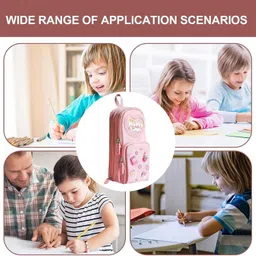 ar jouiet mension 3 Layer Soft Pencil Pouch School Stationery Large Capacity Pouch with 3 Compartment Art Plastic Pencil Box image 2