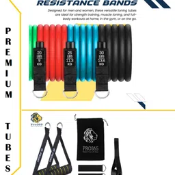 pro365 Premium Resistance Bands with Door Anchor/ Foam Handles/ Bag and Ankle Straps Resistance Tube image 5