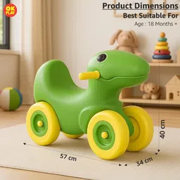 ok play My Pet Push Pony Ride On for kids With Curved Seat and Four Wheels image 2