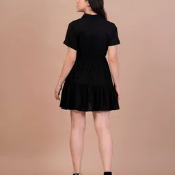 neha fashions Women Layered Black Mini/Short Dress image 2