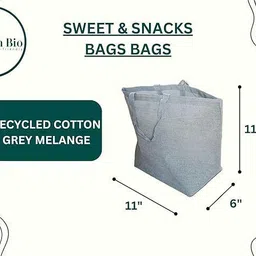 fresh bio Cotton Tote Bag | Reusable Shopping Cloth Bag | Sweet and Snacks Bags Pack of 10 Grocery Bags image 4