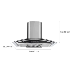 Sunflame Innova 60cm 1230m3/hr Ducted Auto Clean Wall Mounted Chimney with Feather Touch Controls (Black) image 2