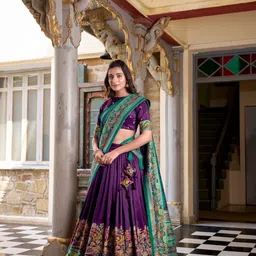 house of common Floral Print Semi Stitched Lehenga Choli-picture-19