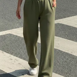 dockstreet Women Solid Olive Track Pants-picture-41